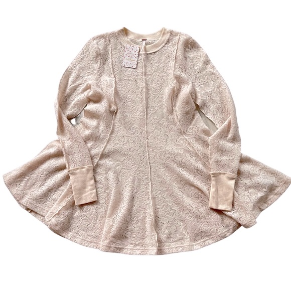 Free People Lace Knee Length Dress. NWT. Size S - Picture 4 of 6